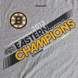 T Shirt Reebok Boston Bruins NHL 2013 Eastern Conference Champs Adult Size Large